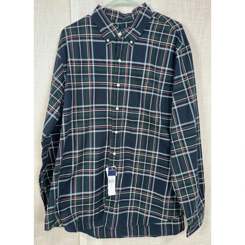 NWT Men's XXL Ralph Lauren Long Sleeve Button Down Shirt Pony 100% Cotton - Picture 1 of 7